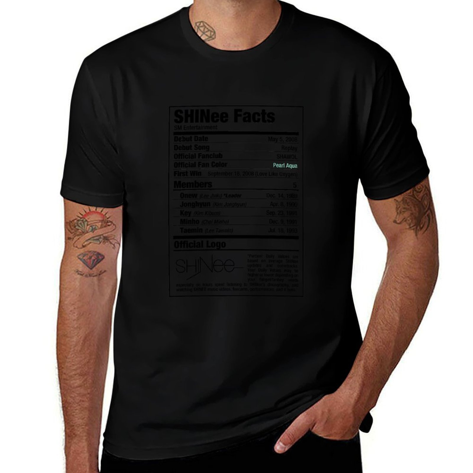 Nutrition For Fitness Training - SHINee Kpop Beslenme Bilgileri Tişörtü Fitness